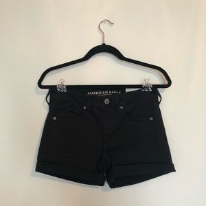 American Eagle Black Midi Jean Short NWT